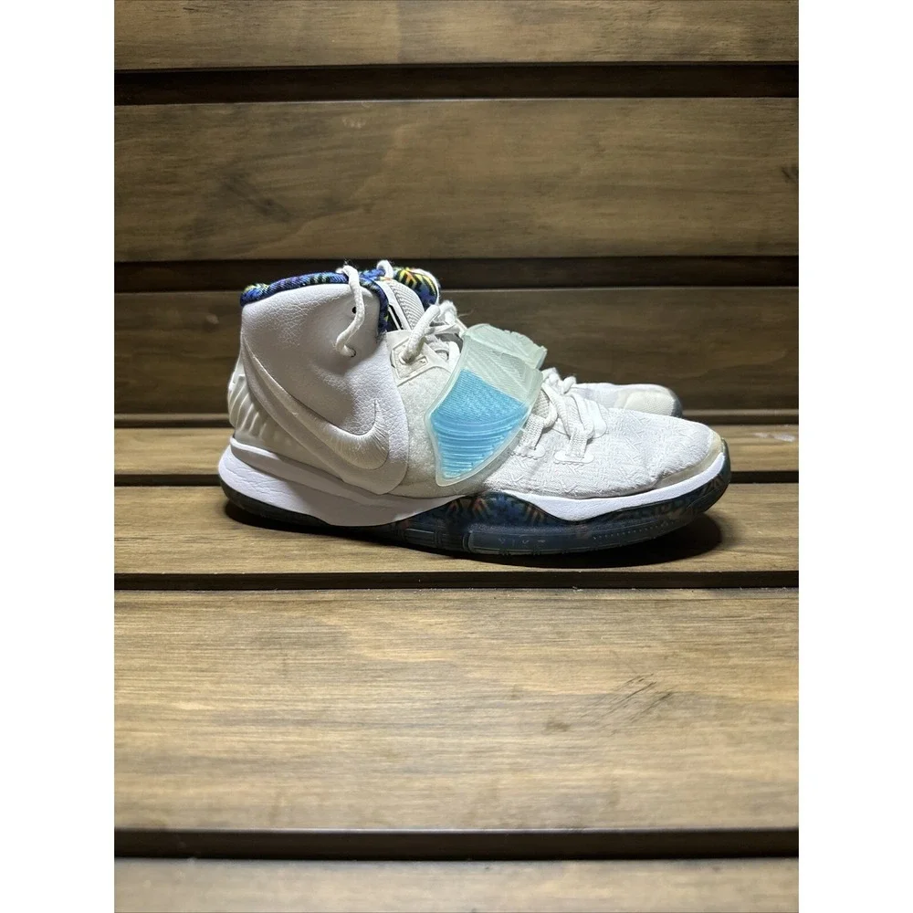 NIKE KYRIE 6 Boy's 7Y , White Sapphire Laser‎ Crimson Blue. BQ5599-146.
